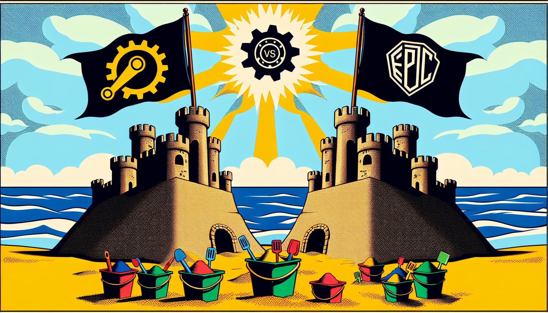 스팀 대 에픽 게임즈 스토어: 어린이 모래상자의 거대 기업 전쟁